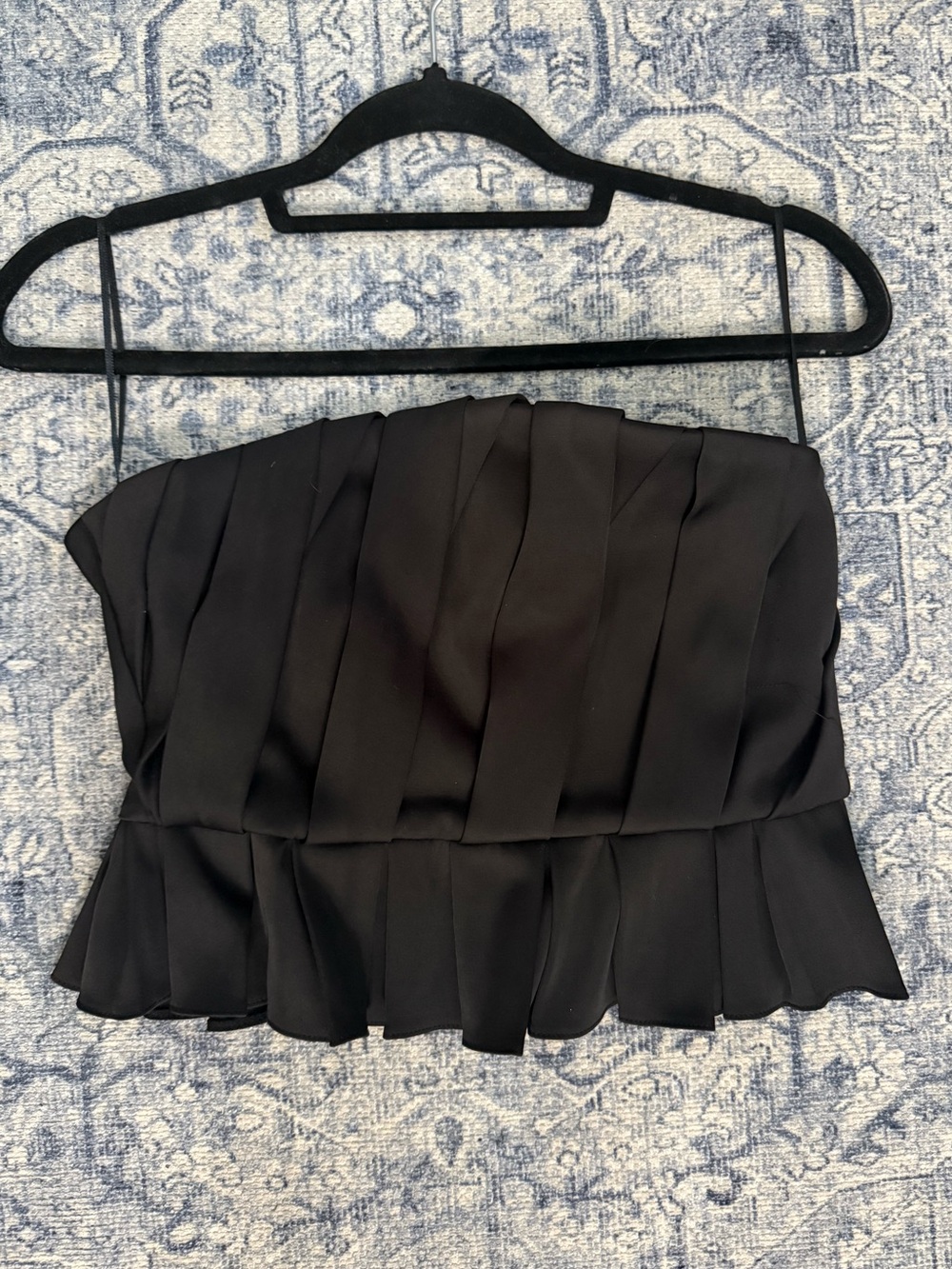 Zara Strapless Pleated Black top